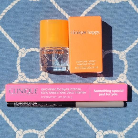 Clinique Other - Clinique Happy Spray 4mL & Quickliner 09 Intense Ebony Black Eyeliner Travel NEW